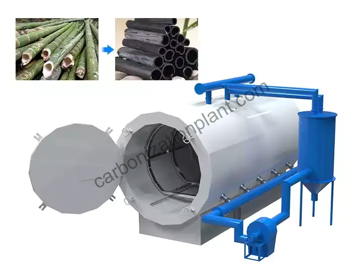 Máquina para fabricar carbón de bambú | Estufa de carbonización de bambú