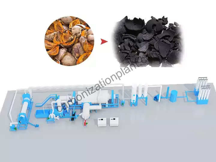 coconut shell charcoal making machine