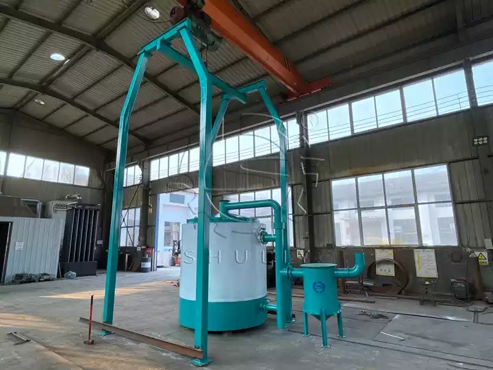 vertical carbonization furnace in factory